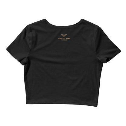 Venture Essentials Black/Gold Women’s Crop Tee