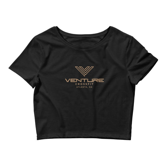 Venture Essentials Black/Gold Women’s Crop Tee